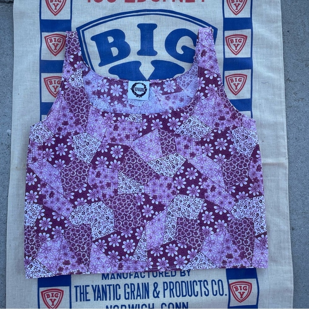 Handmade Vintage Fabric Patchwork Design Top - image 1